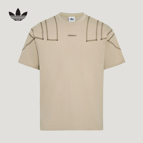 adidas阿迪达斯三叶草纯棉运动休闲短袖26夏男百搭拼色T恤 KG6326
