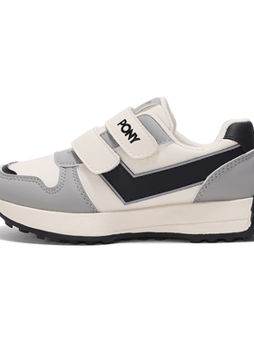 PONY男女童年秋新款经典跑步鞋黑灰色休闲运动鞋241K1RN33BK