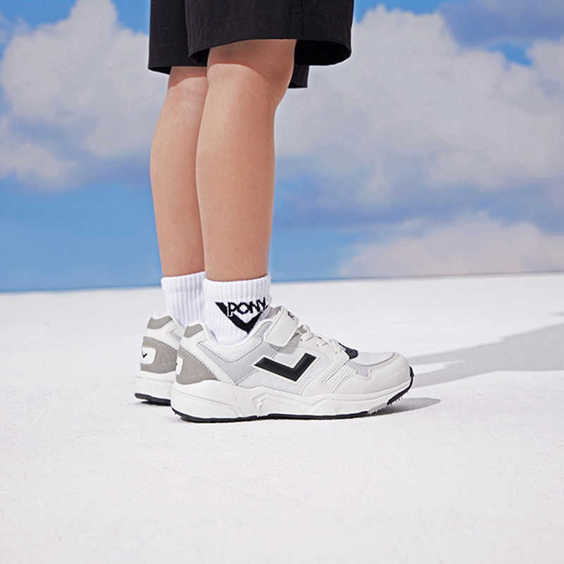 PONY波尼男女童鞋低帮春新款缓震轻便舒适休闲运动鞋241K1MJ01GR