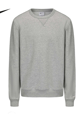 耐克DRI-FIT速干卫衣男长袖秋新款运动灰色圆领套头衫FZ0221-063