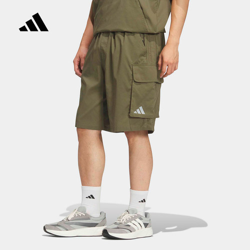adidas阿迪达斯宽松工装大口袋五分裤2026夏男休闲梭织短裤KS1190