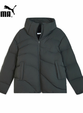 PUMA彪马冬季新款男子面包服休闲运动保暖黑色羽绒外套635784-01