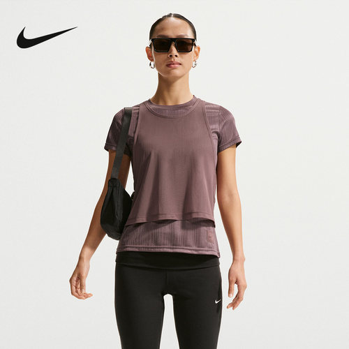 NIKE耐克女短袖夏季休闲轻薄透气T恤2件套内搭运动背心IF0525-502