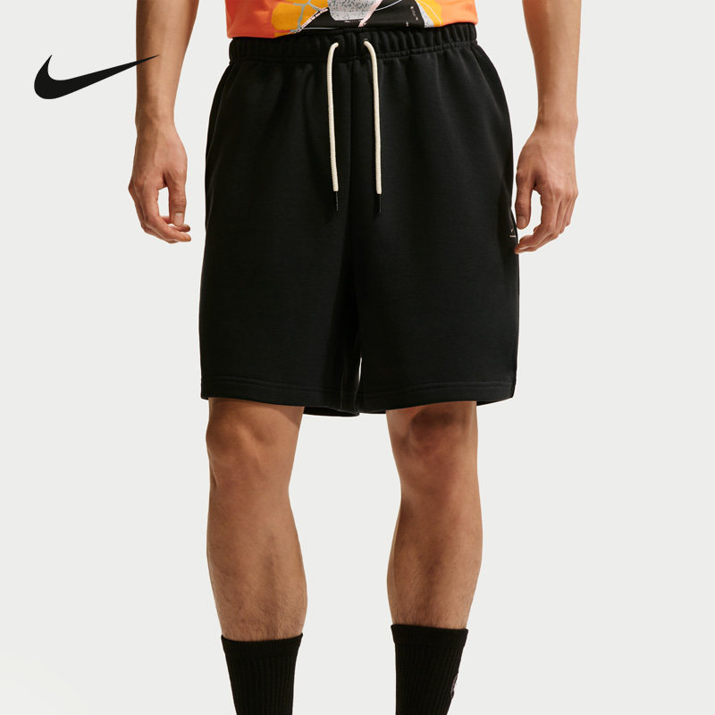 NIKE耐克男子短裤夏季棉质篮球运动休闲五分裤抽绳短裤IU2391-010