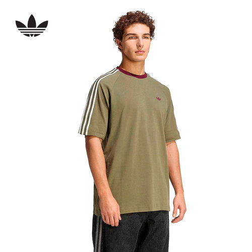 adidas阿迪达斯三叶草棉质运动圆领上衣26春新款男短袖T恤 HZ3831