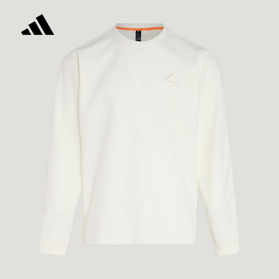 adidas阿迪达斯卫衣26男子运动休闲宽松圆领华夫格套头衫 KR2542