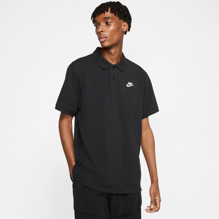 Nike耐克POLO衫男子纯色宽松舒适灰色翻领透气短袖T恤CJ4457-0