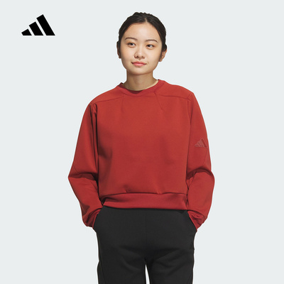 adidas阿迪达斯2025春新款女卫衣运动休闲宽松圆领套头衫 JM8763
