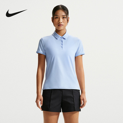 Nike耐克Dri-FIT女短袖秋季新款运动高尔夫翻领舒适T恤FQ1575-407