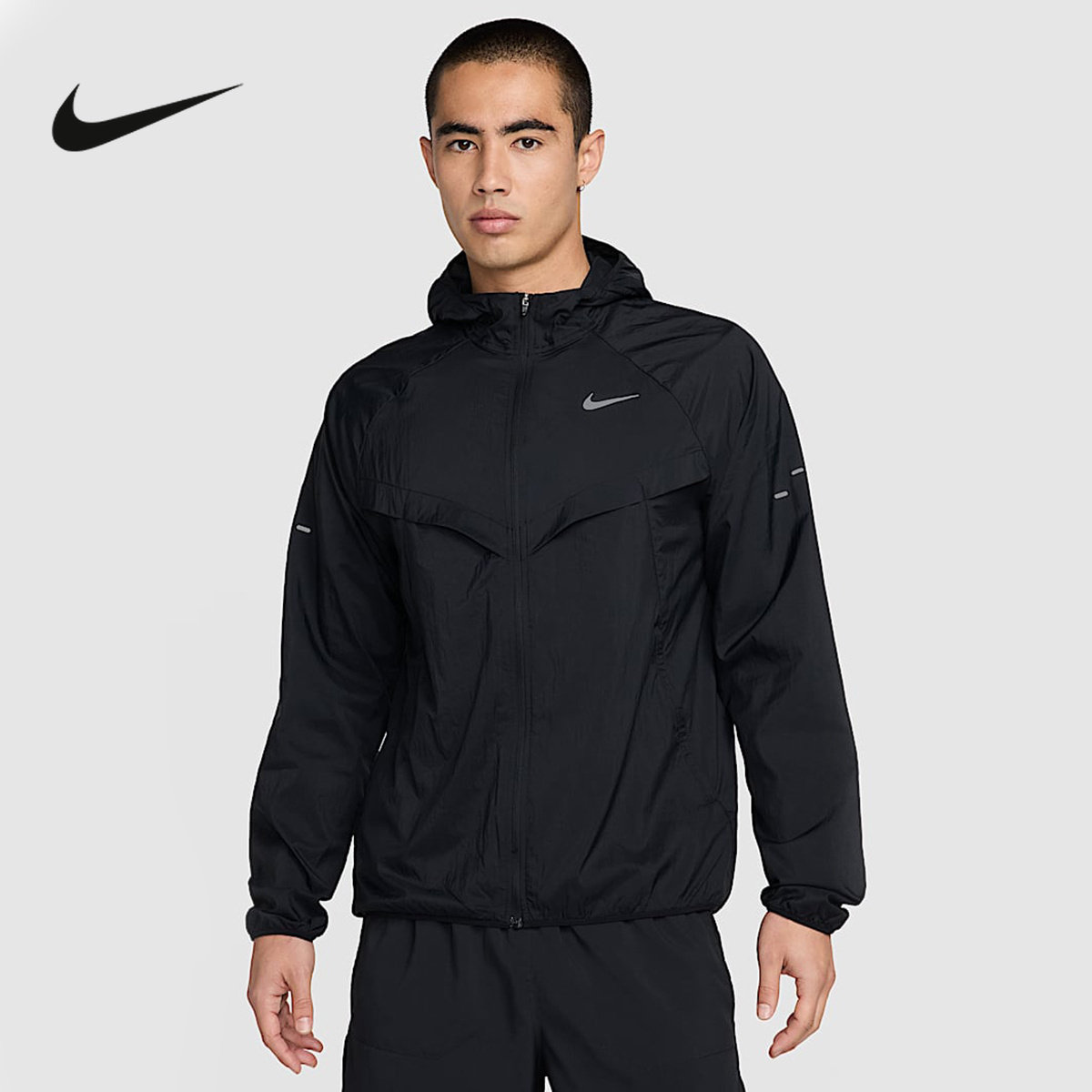 NIKE耐克男子跑步健身运动训练梭织连帽速干外套夹克 HV4549-0
