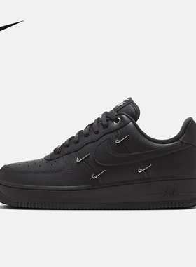 Nike耐克女鞋AIR FORCE 1 AFI黑银四勾 空军一号运动鞋HQ1180-001