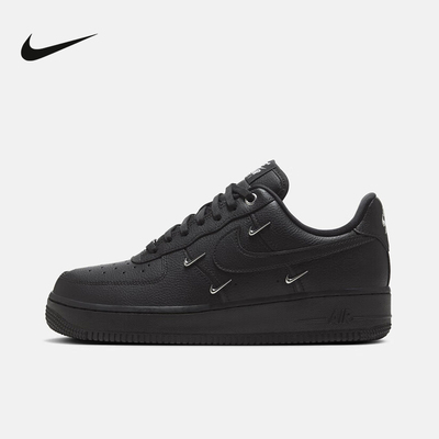 Nike耐克女鞋AIR FORCE 1 AFI黑银四勾 空军一号运动鞋HQ1180-