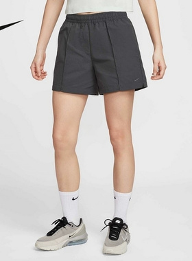 Nike耐克女子中腰短裤夏季新款刺绣小勾热裤梭织运动裤FV6623-060