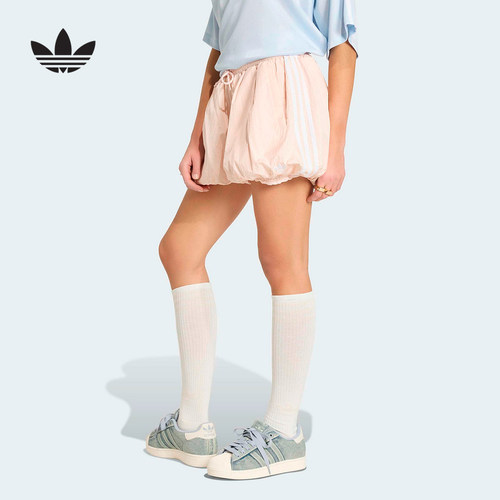 adidas阿迪达斯三叶草云朵灯笼裤2026夏女休闲运动梭织短裤KY5069