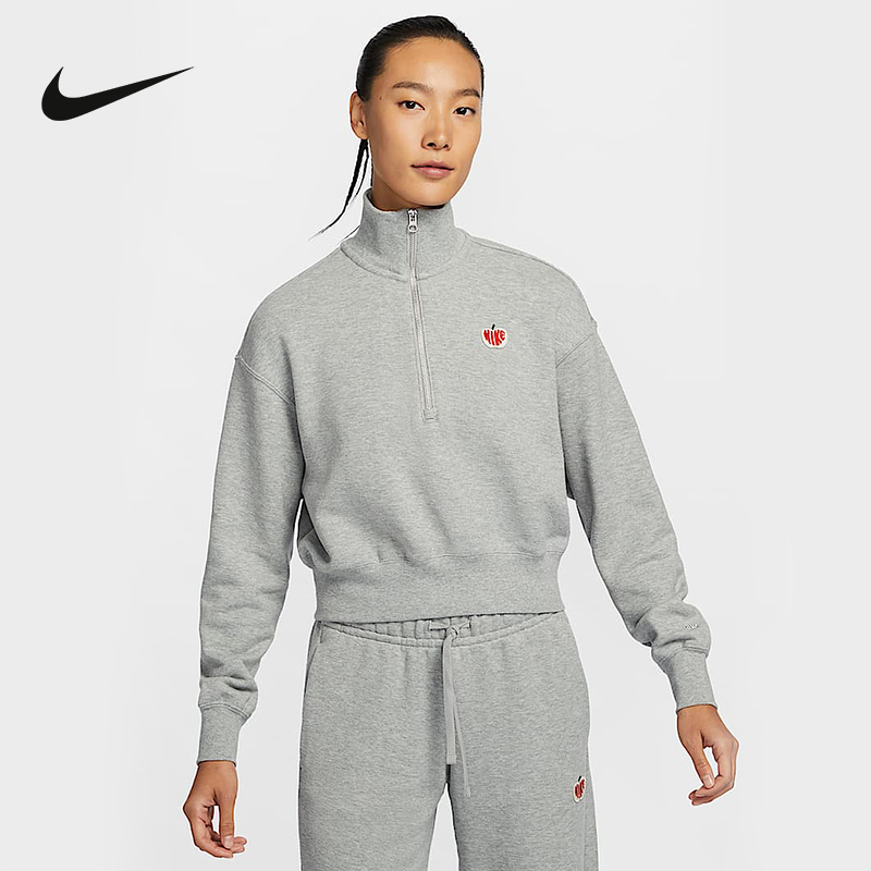 Nike耐克PHOENIX女子短款运动衫新款春秋超宽松卫衣HV8731-063