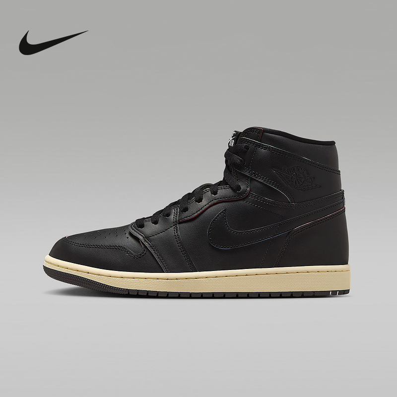 耐克男鞋AJ1黑色刮刮乐高帮复古篮球鞋板鞋运动休闲鞋DZ5485-002