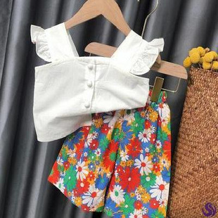 女宝宝夏装 公主韩 两件套2一4岁婴儿短裤 2020年夏天女童背心套装