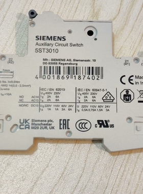 议价5ST3010 5ST301.AS 西门子断路器辅助触点