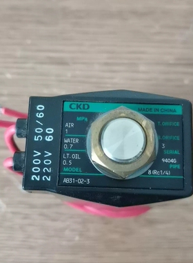 议价CKD电磁阀AB31-02-3，220V，成色如图，功能