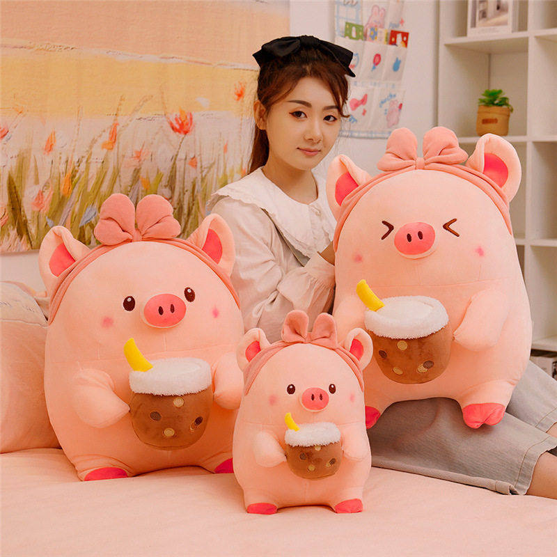 呆萌可爱奶茶猪猪小猪公仔超软娃娃毛绒玩具玩偶女生抱枕生日礼物,玩具/童车/益智/积木/模型,毛绒/玩偶/公仔/布艺类玩具,淘宝优惠券,粉丝福利购,淘宝优惠卷