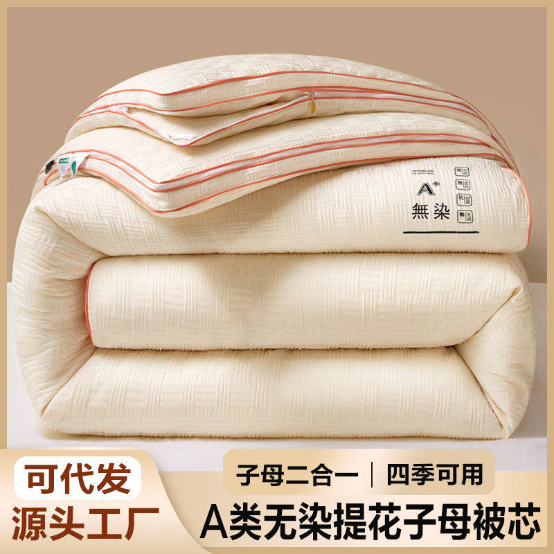大豆纤维子母被二合一拉链款被子冬被加厚保暖棉被双胞胎子母被芯,床上用品,化纤被,淘宝优惠券,粉丝福利购,淘宝优惠卷
