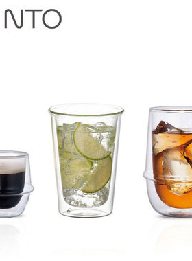 日本KINTO KRONOS双层玻璃杯咖啡杯冰茶啤酒茶杯香槟水杯牛奶杯子