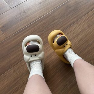 外穿学生宿舍 防臭踩屎感eva款 小黄拖鞋 女狗防滑厚底外穿凉鞋 夏季