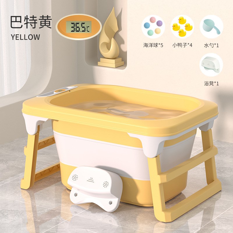 婴儿洗澡盆儿童洗澡桶可折叠家用大号G新生儿游泳桶宝宝浴桶泡澡