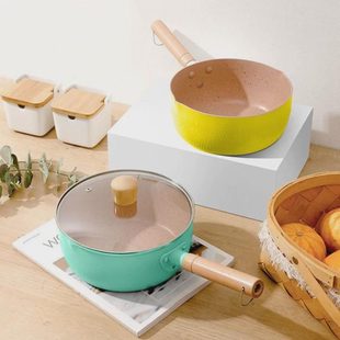 锅具婴儿麦饭石宝宝辅食锅家用奶锅不粘锅热牛奶煮面