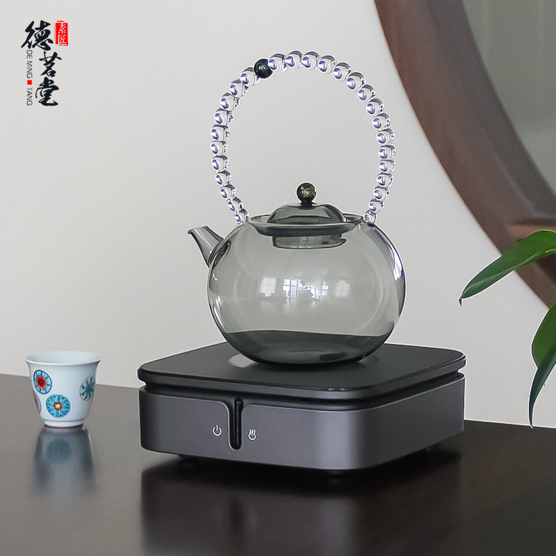 德茗堂围炉煮茶器全套电陶炉煮茶壶提梁玻璃烧水壶泡茶小茶炉家用