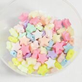 9mm亚克力服装 配件饰品配件直孔五角星春天色diy儿童益智塑料珠