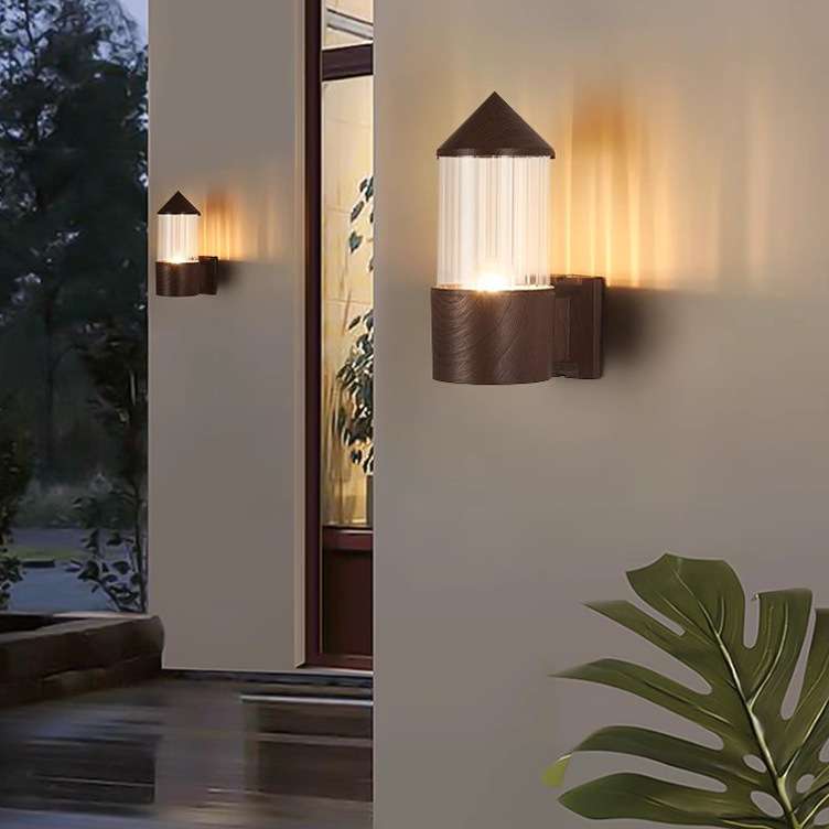 美式创意木纹LED户外防水壁灯创意别墅外墙灯庭院墙灯IP54防水灯