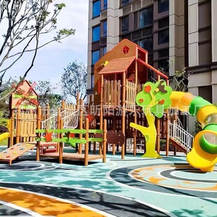 幼儿园户外木质滑梯儿童攀爬架爬网大型景区木制游乐设备组合玩具