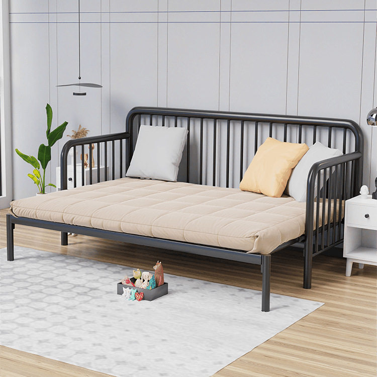 客厅金属抽拉式折叠铁艺沙发床两用坐卧钢架铁床铁架子推拉伸缩s^