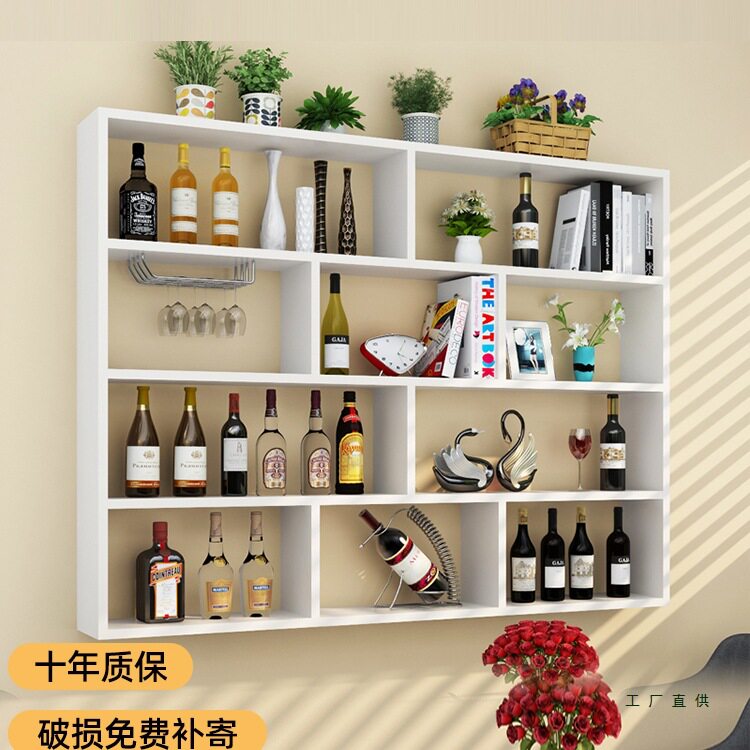 实木壁挂多层酒柜书架格子