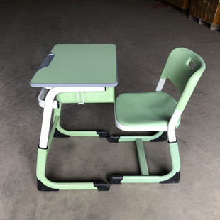 C型升降学生课桌椅学校培训补习班儿童绿色学习桌纵想厂家批发