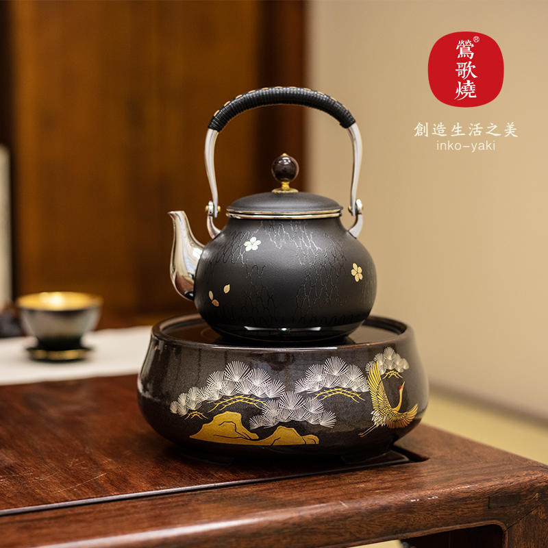 台湾莺歌烧电陶炉茶炉 金星松鹤长青煮茶炉家用静音泡茶烧水茶炉