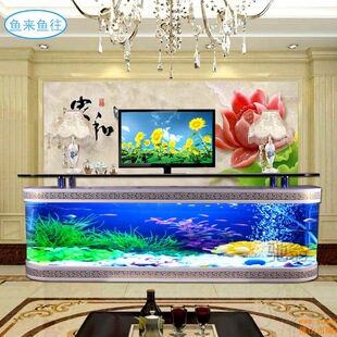 麓f破损包赔欧式电视柜鱼缸客厅落地靠墙免换水家用现代茶几玻璃