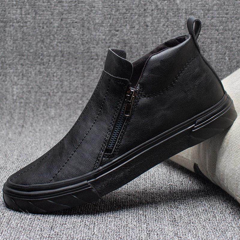 男鞋夏季透气2025新款一脚蹬防水软底马丁靴男士休闲 板鞋高筒皮,流行男鞋,高帮鞋,淘宝优惠券,粉丝福利购,淘宝优惠卷