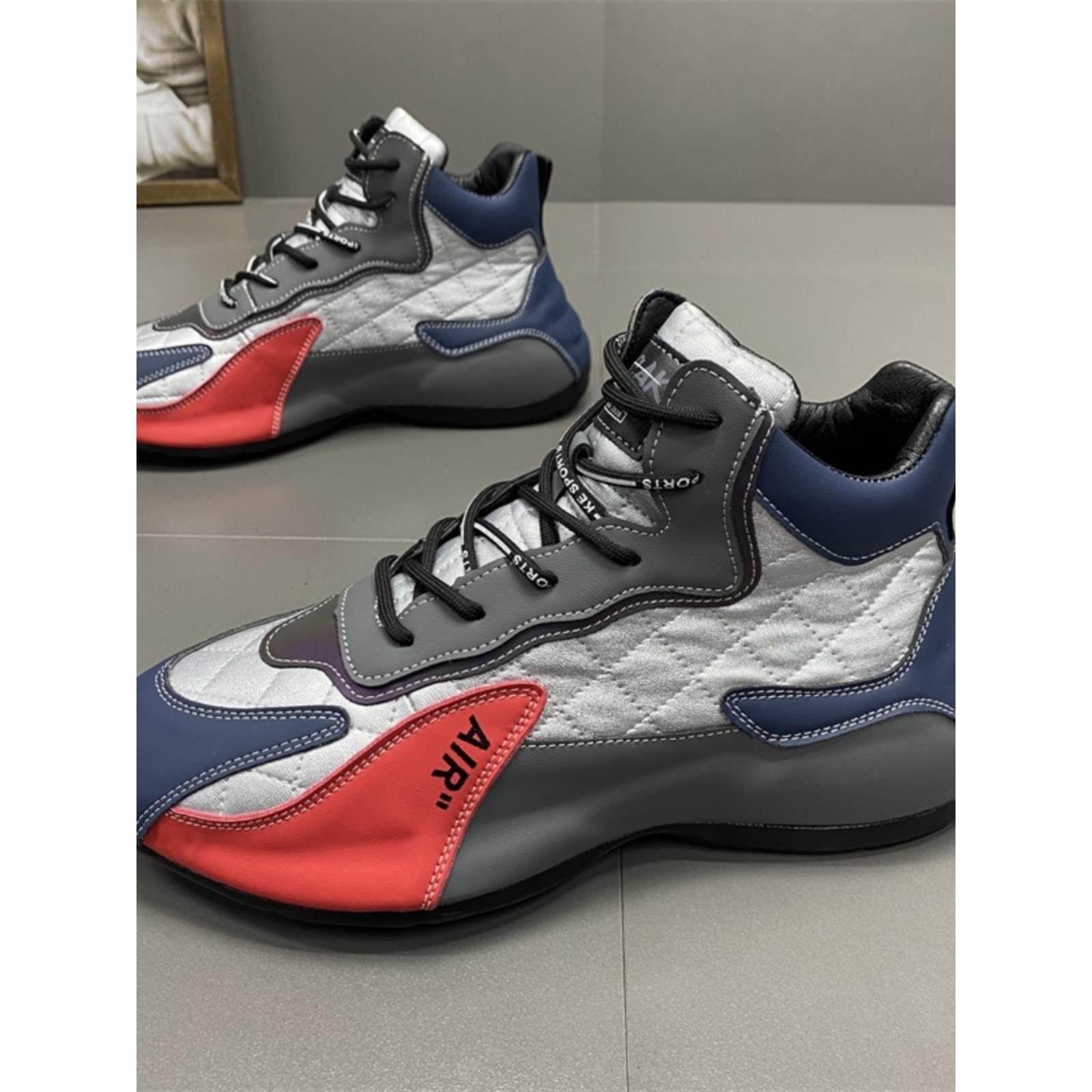 香港包底老爹鞋男2025春夏新款厚底透气休闲男鞋时尚运动大码男鞋