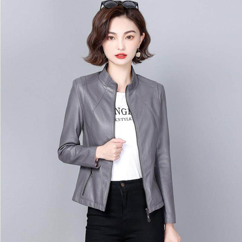 2025春季新款真皮皮衣女短款修身显瘦立领韩版绵羊皮夹克大码外套