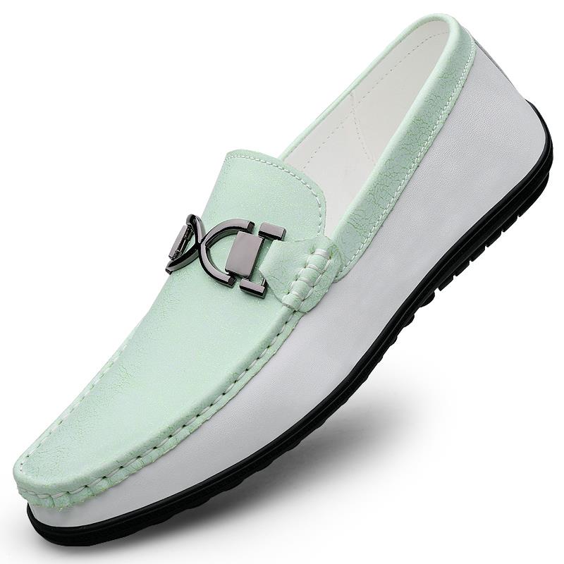 HK style sneakers~夏季豆豆鞋男软面 面皮软底轻便一脚蹬英伦驾