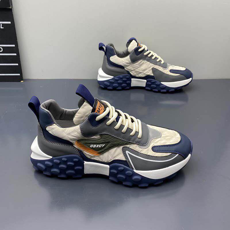男鞋夏季透气2025新款男士旅游休闲 跑步运动鞋厚底老爹鞋子男潮