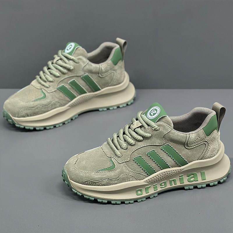 男鞋夏季透气2025新款软底真皮运动休闲 鞋男覆古三道杠厚底老爹,流行男鞋,时尚休闲鞋,淘宝优惠券,粉丝福利购,淘宝优惠卷