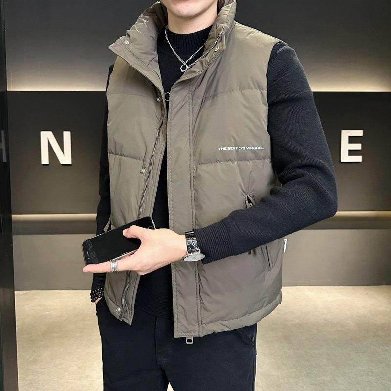 2025年新款轻薄羽绒服男士高端鸭绒马甲休闲外套冬季短款保暖男装