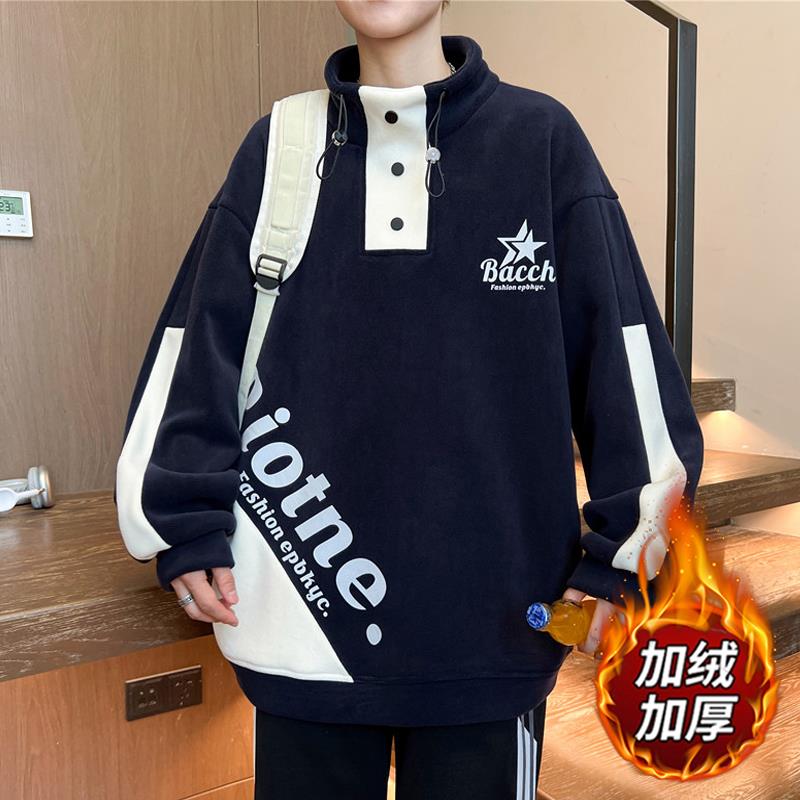 秋冬季13青少年卫衣男孩14初高中学生加绒加厚15岁大童打底衫长袖