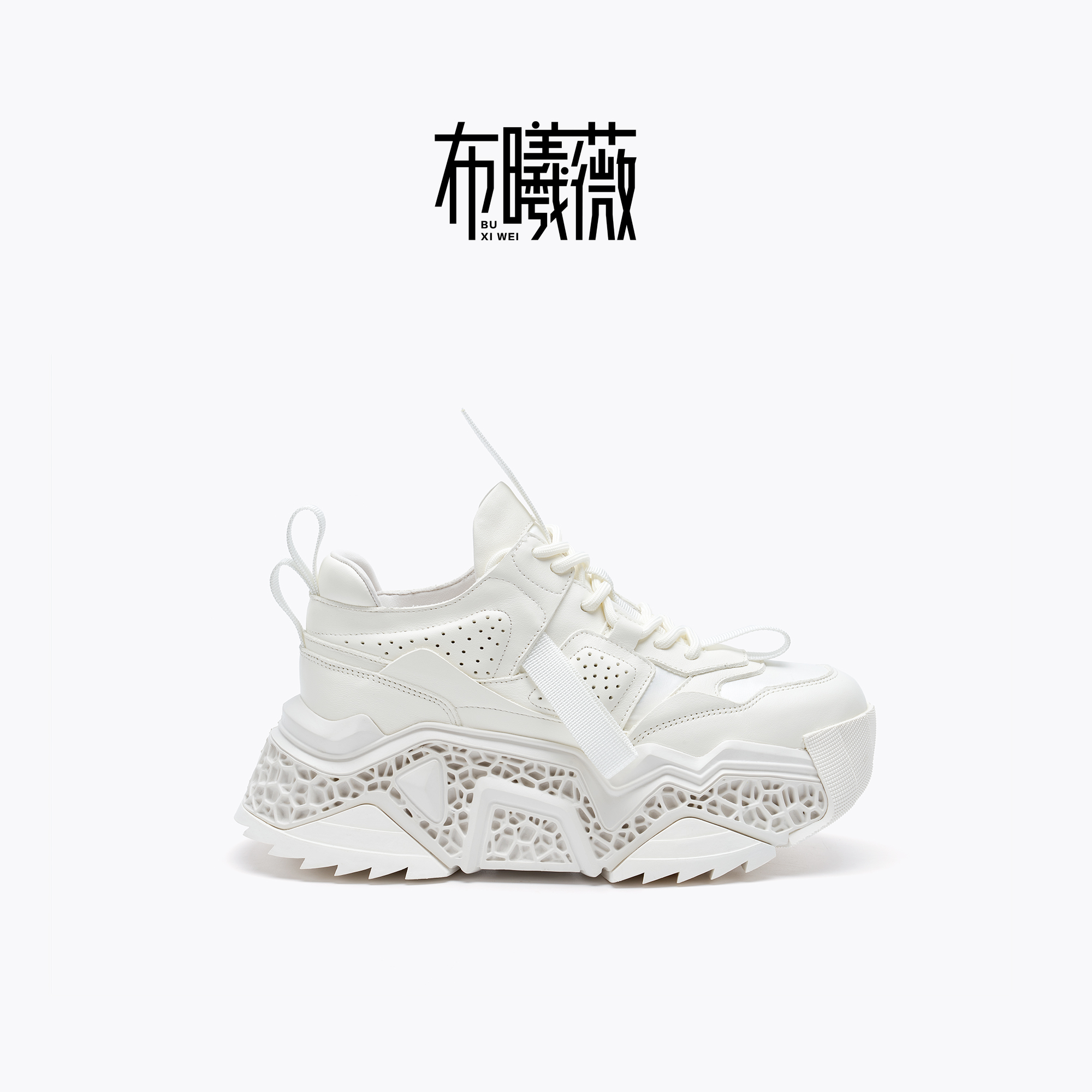 布曦薇白色复古老爹鞋时尚休闲鞋