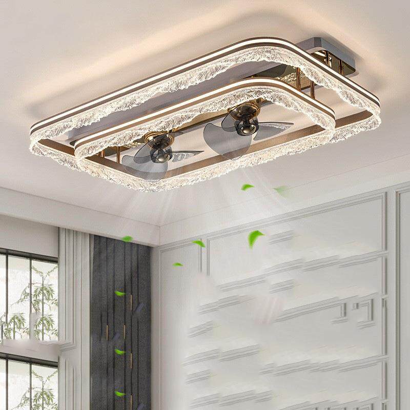 客厅风扇灯现代轻奢大厅吸顶主灯带风扇一体家用卧室房间全屋灯具