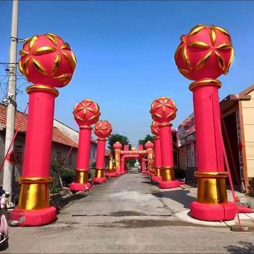 开业庆典店庆拱门立柱充气立柱 充气灯笼柱绣球 开业广告庆典气模