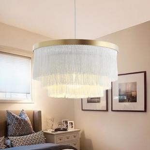 温馨轻奢吊灯 温馨浪漫后现代简约 北欧风格 网红公主卧室流苏吊灯